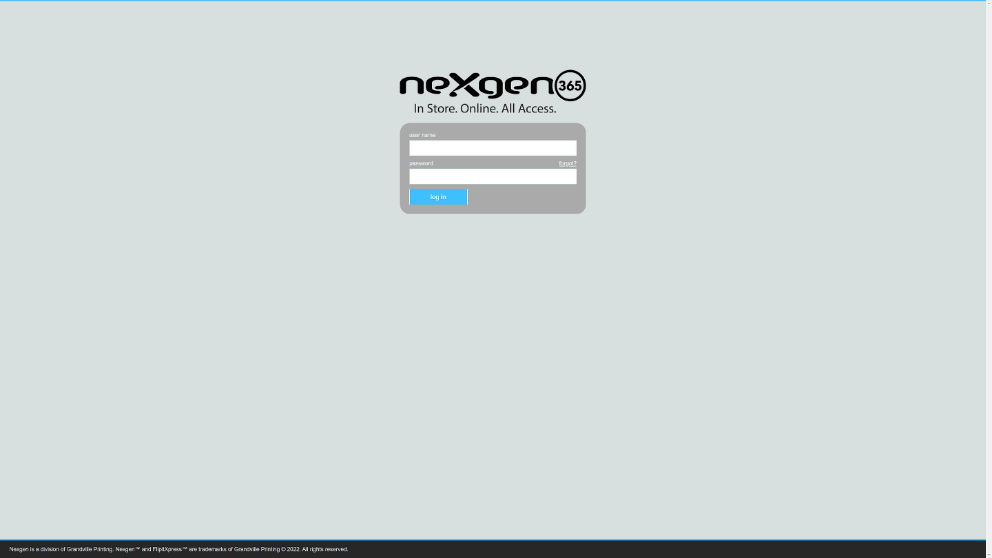 Login page